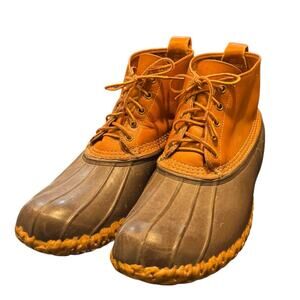 Vtg Made by  L.L. Bean Freeport Maine Men;s Size 13 Bean Boots Tan Brown 5 Row